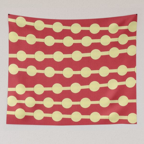 Item preview, Bead Curtain Collage - Red and Yellow designed and sold by Sally Cummings.