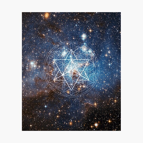 Merkaba in Flower of Life Photographic Print