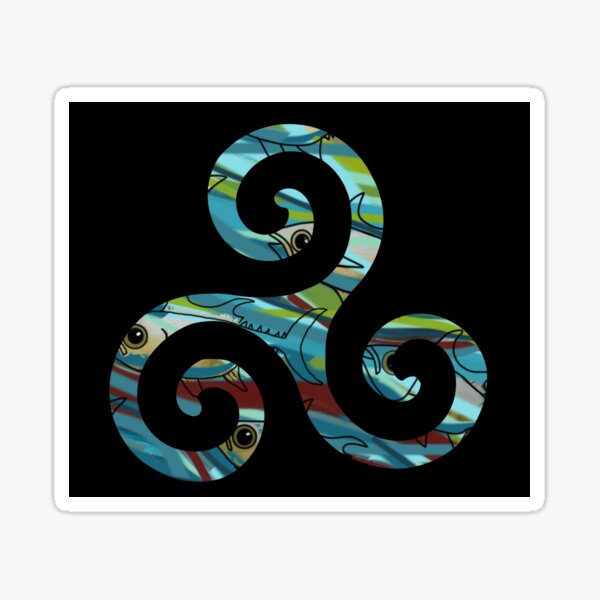 Celtic Spiral 2 fish Sticker