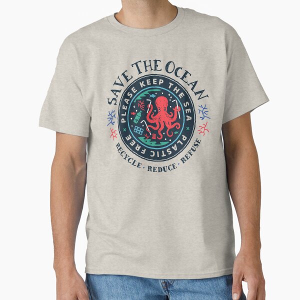 Item preview, Save The Ocean - Please Keep the Sea Plastic Free - Octopus Scene designed and sold by Bangtees.