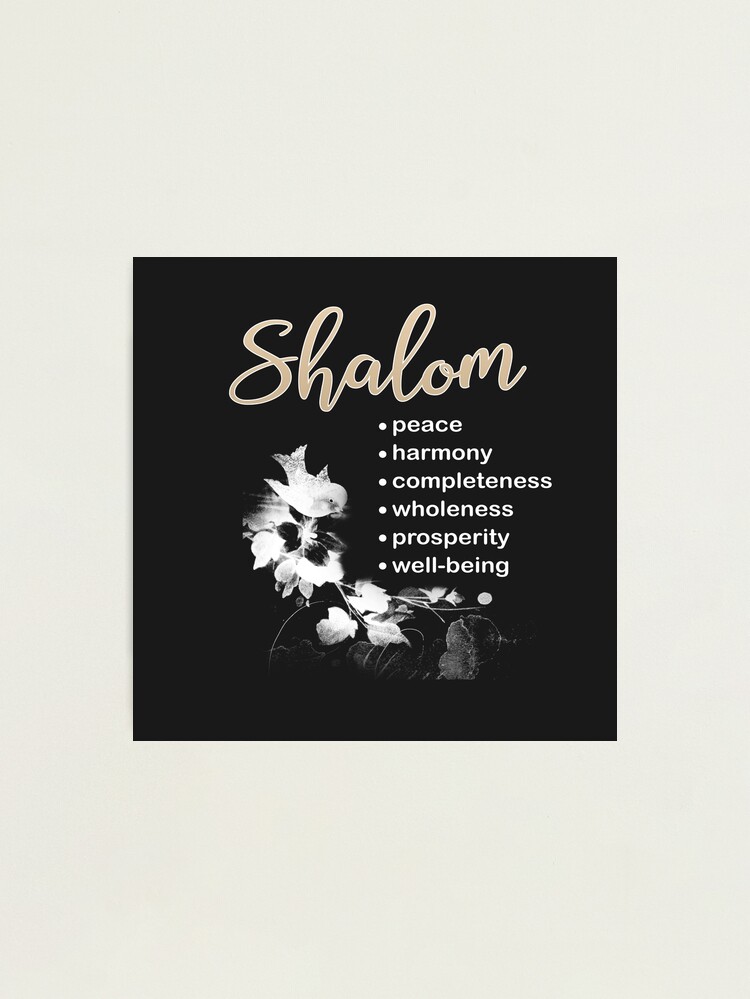 Shalom definition Poster for Sale by ThirdSkyAngel