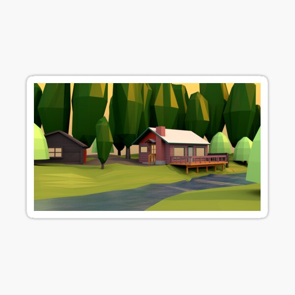 Warm Cabins in the Forest Sticker