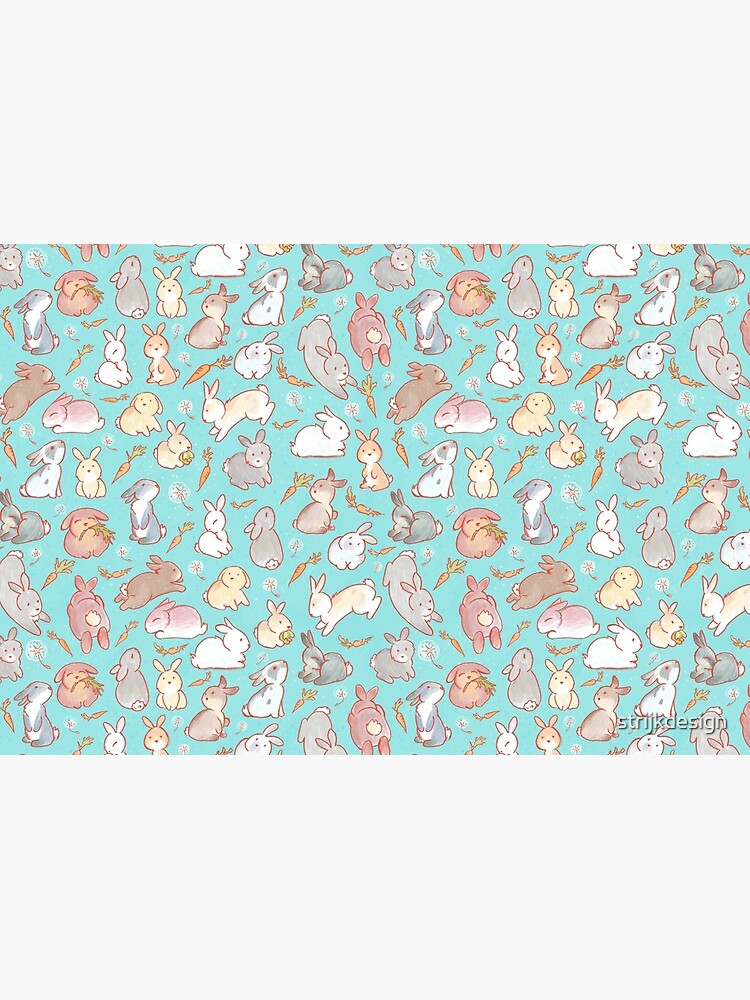 Cute bunny pattern blue by strijkdesign