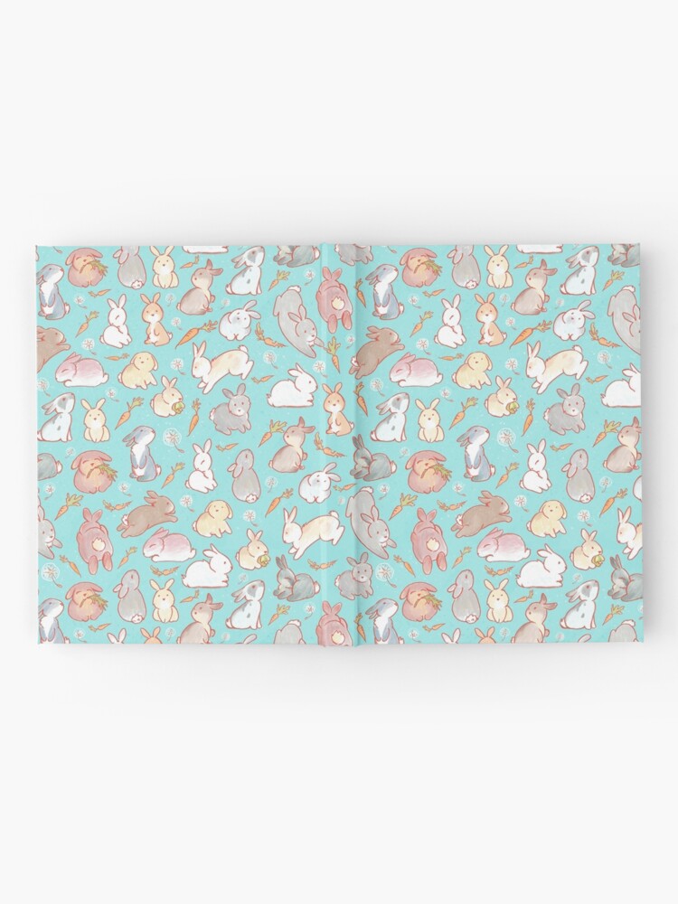 Alternate view of Cute bunny pattern blue Hardcover Journal