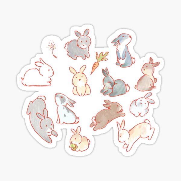 Item preview, Cute bunny pattern blue designed and sold by strijkdesign.