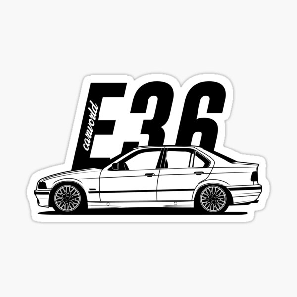 E36 Sedan Side Profile mejor diseño de camiseta Pegatina