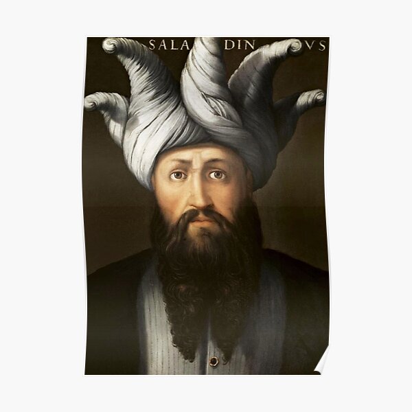 SALADIN. Saladinus, by Cristofano dell'Altissimo, ante 1568. An-Nasir Salah ad-Din Yusuf ibn Ayyub, known as Salah ad-Din or Saladin. Poster