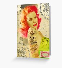 Tarjeta de felicitación Rockabilly Vintage Pinup - Lauren
