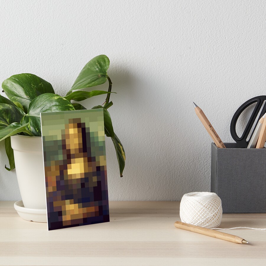 Mona Lisa Pixel Art Art Board Print By Lanalix Redbubble - pixel art mona lisa roblox