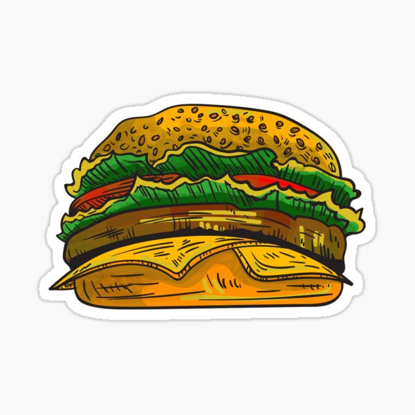 Cheeseburger Cartoon Stickers Redbubble
