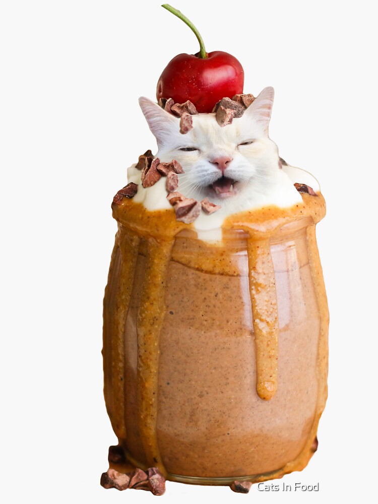 "Melting Ice cream Cat" Sticker for Sale by catsinfood Redbubble