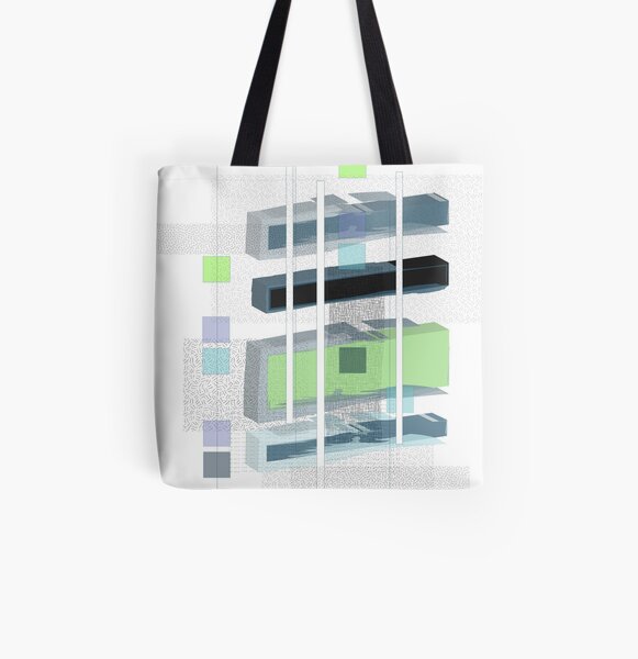 floating rectangles All Over Print Tote Bag