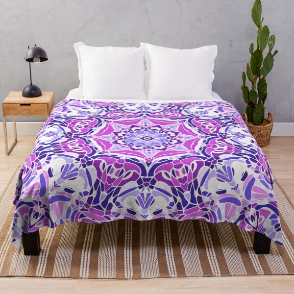 Item preview, Purple Pink and White Mandala designed and sold by Kelly Dietrich Mandala & Fractal Art.