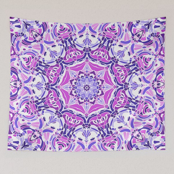 Item preview, Purple Pink and White Mandala designed and sold by Kelly Dietrich Mandala & Fractal Art.