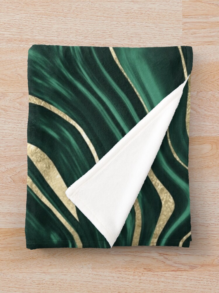 Green and discount gold throw blanket