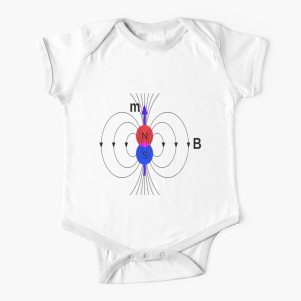 A #magnetic #dipole is the limit of either a closed loop of #electric #current or a pair of poles as the dimensions of the source are reduced to zero while keeping the magnetic moment constant Short Sleeve Baby One-Piece