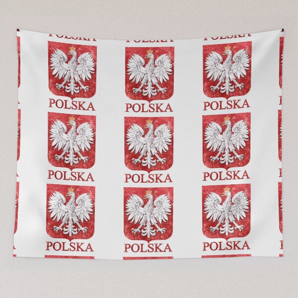 Artikelvorschau, DISTRESSED POLSKA EAGLE ROTER SCHILD entworfen und verkauft von damiang.