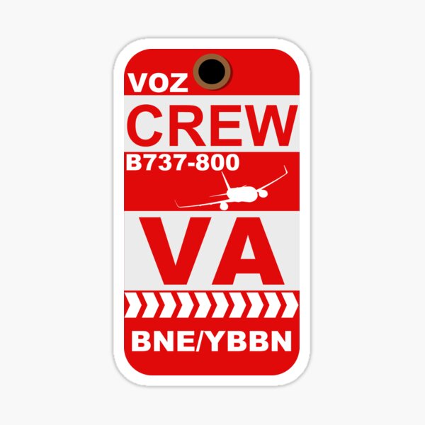 VA B737-800 Crew BNE Sticker