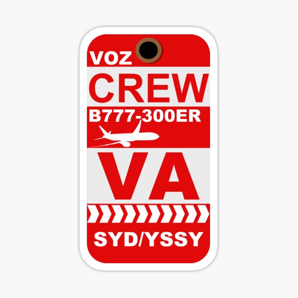 VA B777-300ER Crew SYD Sticker
