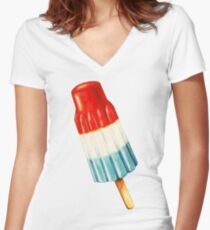 Bomb Pop Pattern Women's Fitted V-Neck T-Shirt