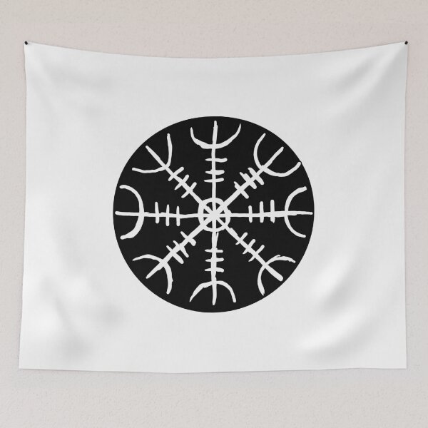Item preview, Helm of Awe (Ægishjálmur) round white designed and sold by Michael Stewart.