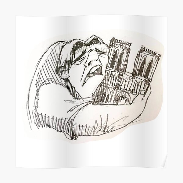 Notre Dame de Paris cathedral on fire 15 april 2019 The Hunchback Poster