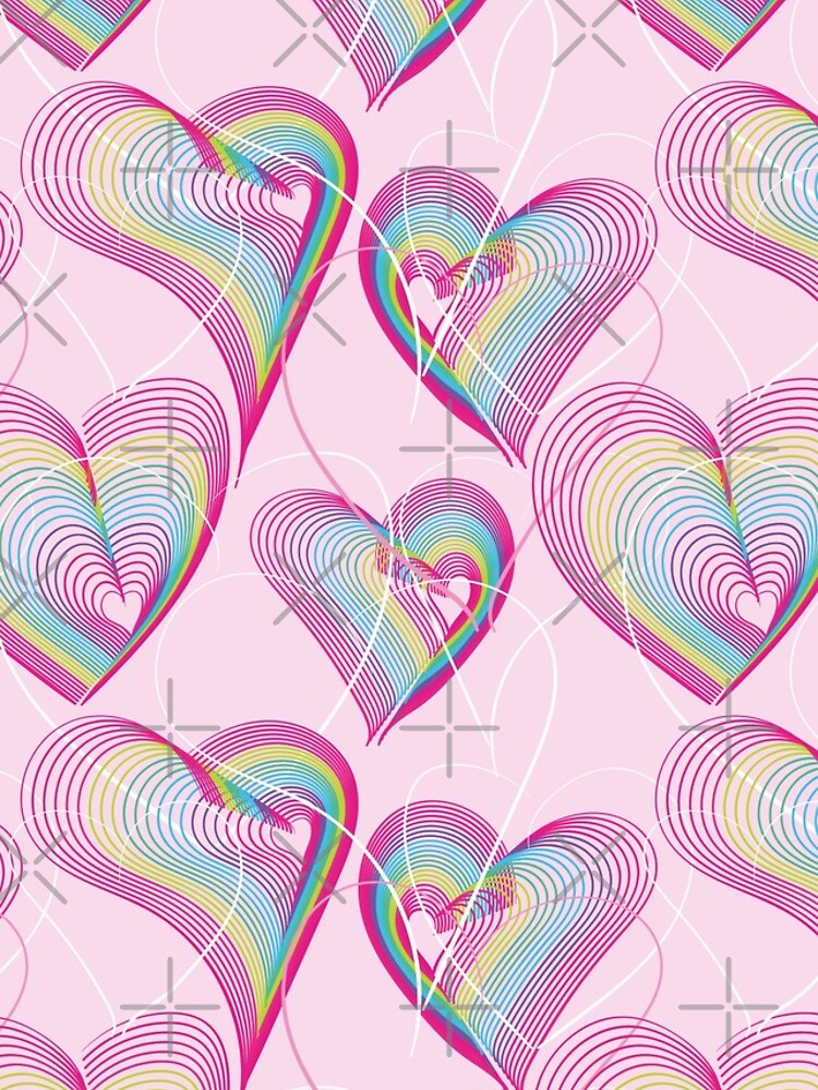 Candy rainbow hearts pattern by nobelbunt