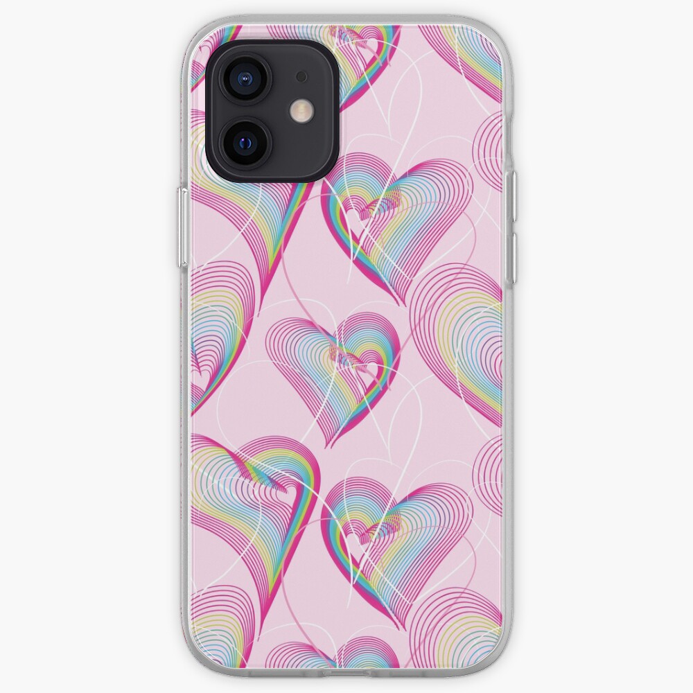 Candy rainbow hearts pattern iPhone Case & Cover