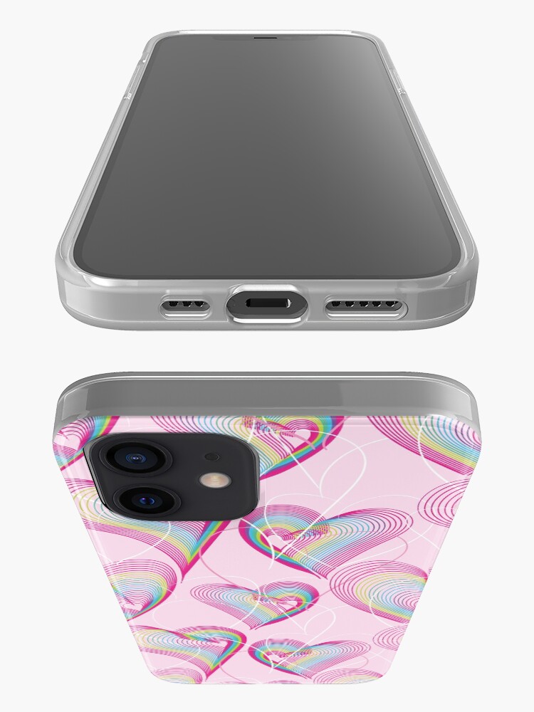 Alternate view of Candy rainbow hearts pattern iPhone Case & Cover