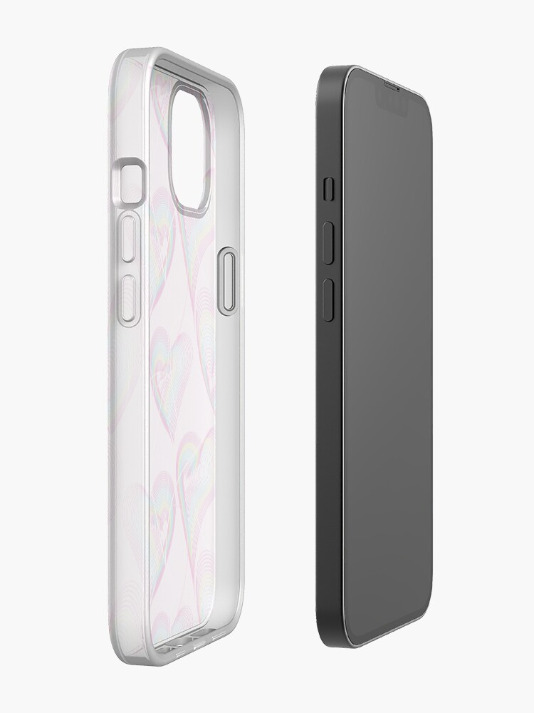 Alternate view of Candy rainbow hearts pattern iPhone Case