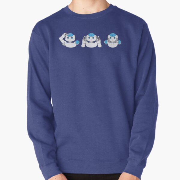 Robots See Hear Speak no Evil Pullover Sweatshirt