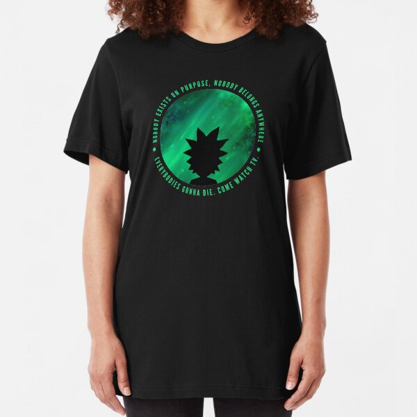 Ricky and Morty - We're all gonna die Slim Fit T-Shirt