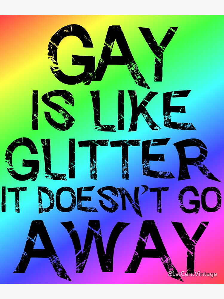 "LGBT "Gay is like glitter" Gay pride neon rainbow" Sticker for Sale by