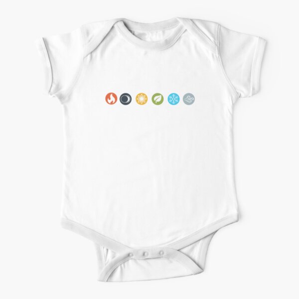 Gloomhaven Element Symbols Board Game Graphic - Tabletop Gaming Short Sleeve Baby One-Piece