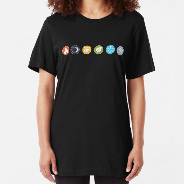 Gloomhaven Element Symbols Board Game Graphic - Tabletop Gaming Slim Fit T-Shirt