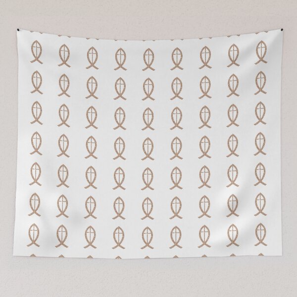 Item preview, Ichthus | Christian Fish with Cross | Rose Gold designed and sold by KJVCalligraphy.
