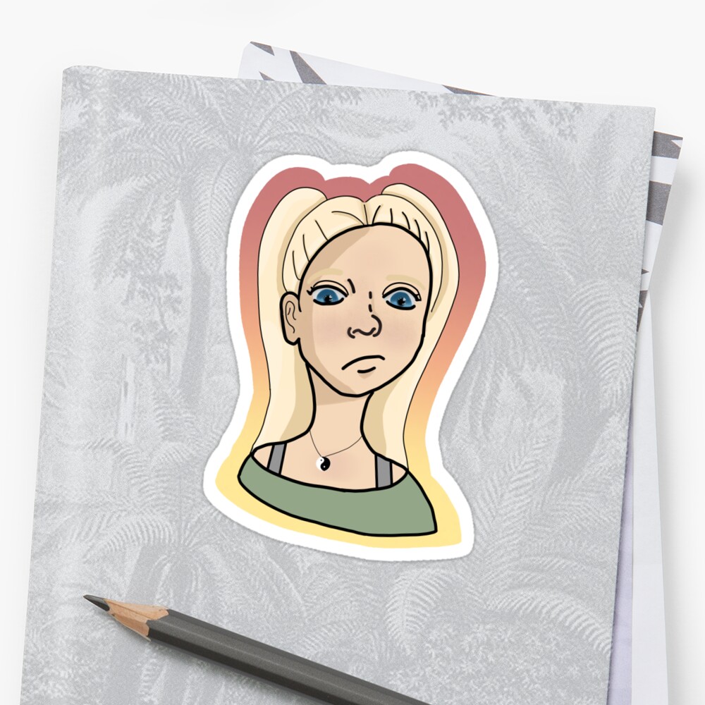 girl sticker by colecantdraw redbubble