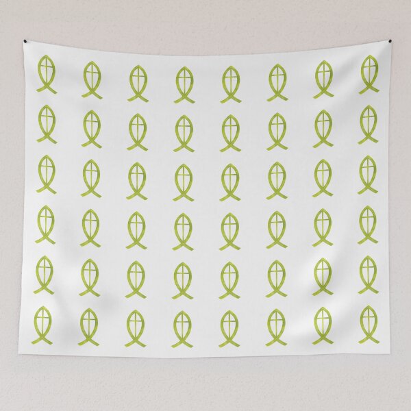 Item preview, Ichthus | Christian Fish with Cross | Olive designed and sold by KJVCalligraphy.