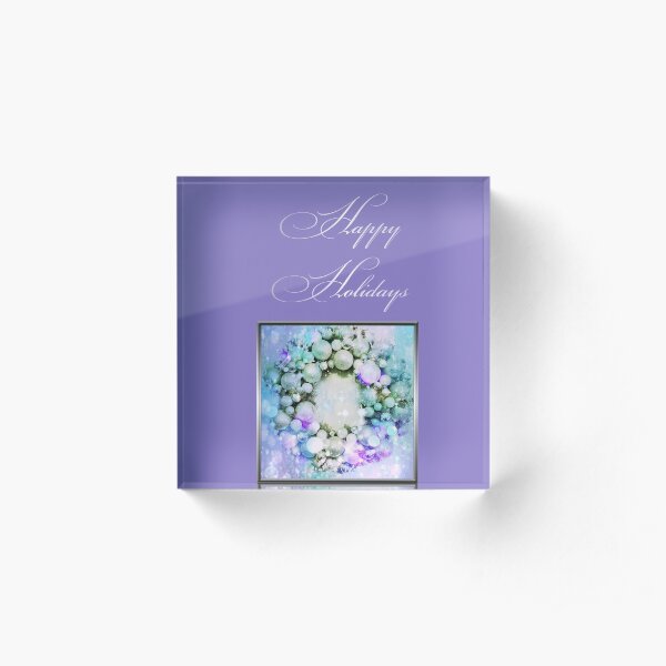 Happy Holidays Purple Acrylic Block