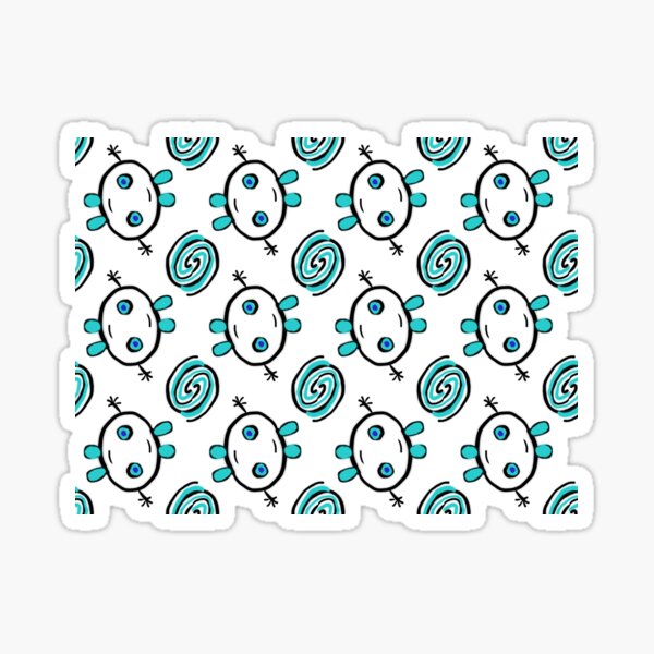 Bunny-bot, blue cute kids character Sticker
