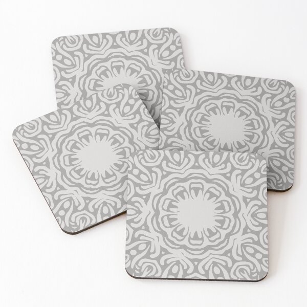 Item preview, Grey Abstract Floral Explosion Mandala designed and sold by Mia Harper Design.