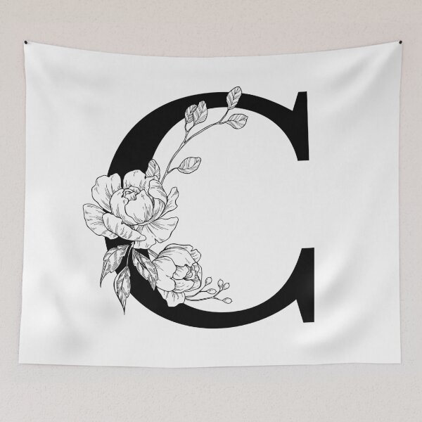 Item preview, C Botanical Monogram. Detailed Peony Drawing designed and sold by epine.