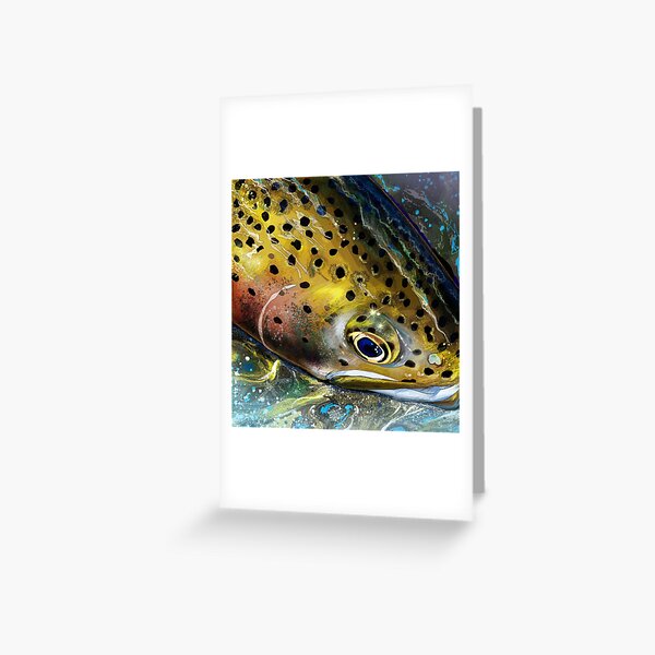 Mountain Streams Rainbow Trout Head Painting Greeting Card