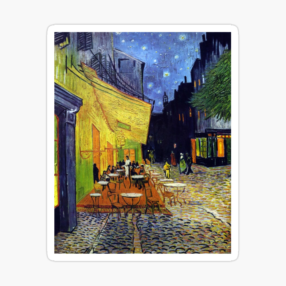 CAFE TERRACE AT NIGHT STARS PARIS 1888 IMPRESSIONIST PAINTING BY VAN GOGH REPRO