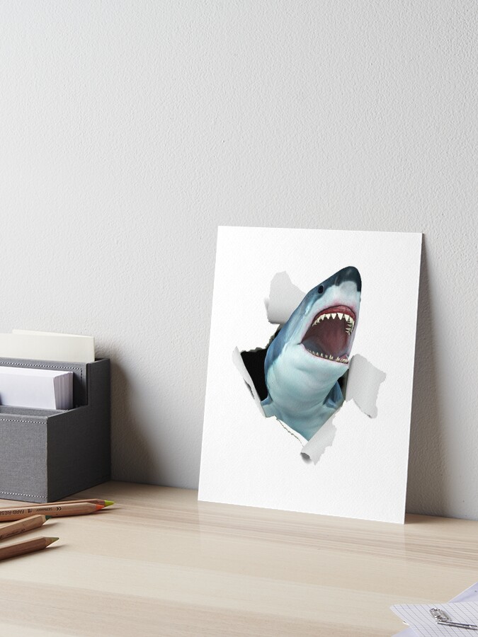 Vegan Great White Shark With Human Teeth Clock for Sale by banwa