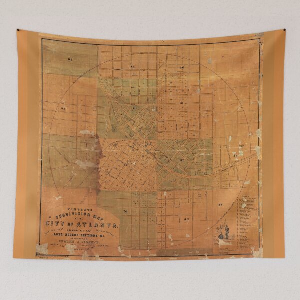 Item preview, Subdivision Map of Atlanta, Georgia by Edward Vincent (circa 1850) designed and sold by allhistory.