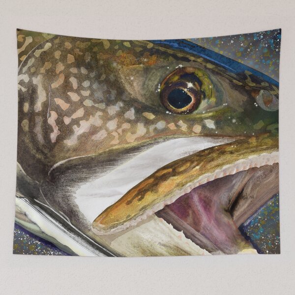 Item preview, Lake Trout Head Painting designed and sold by fishweardesigns.