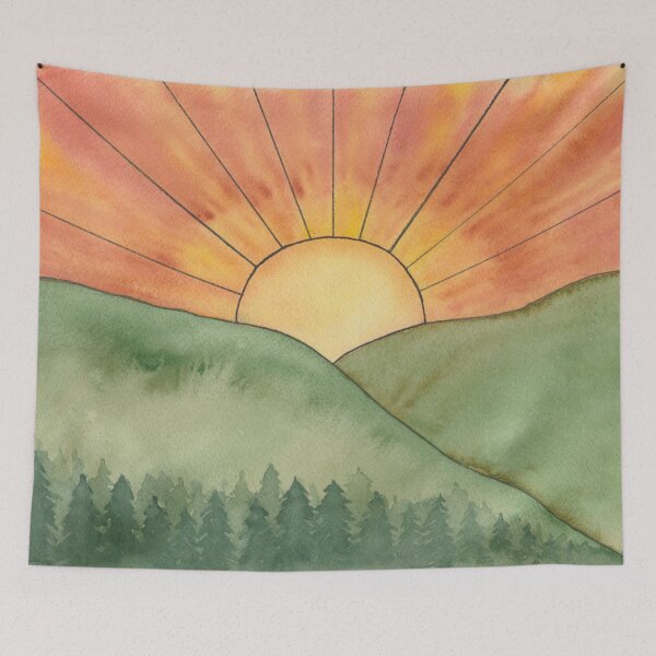 Aperçu de l'œuvre Nurture Nature - Aquarelle Lever de Soleil - Aquarelle Coucher de Soleil créée et vendue par Apothekori.