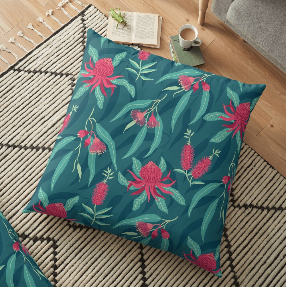 Australian Flora Floor Pillow