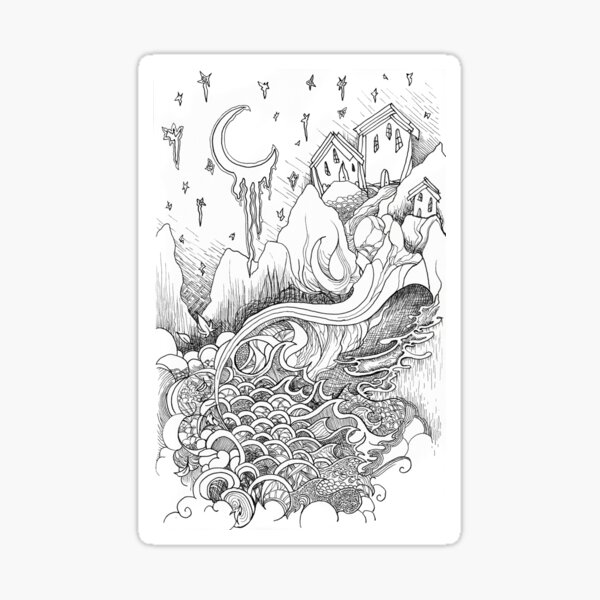 The Moon Above Sticker